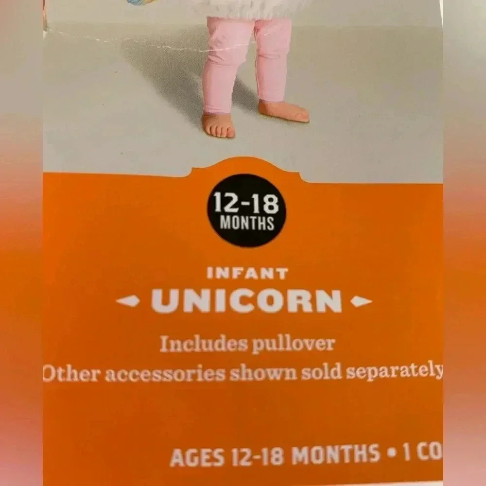 Hyde & Eek Rainbow Unicorn Costume Toddler 12m - 18m White Pink Halloween NWT